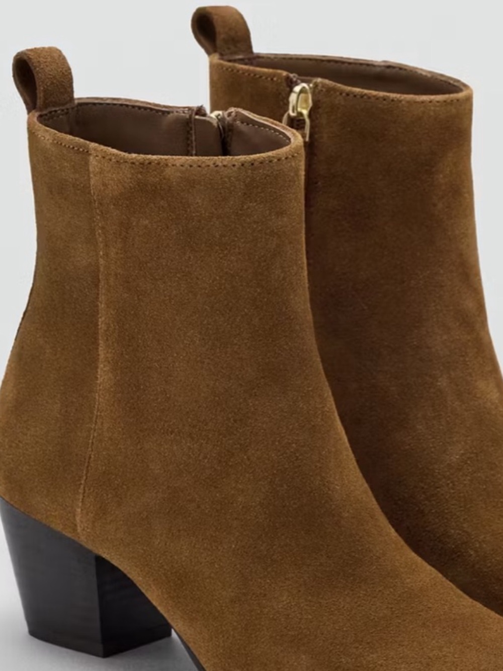 Mango Suede Ankle Pointed Toe Boots in Tobacco Brown